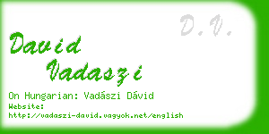 david vadaszi business card